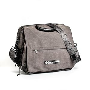 Rollacrit Messenger Bag of Holding for Working Professionals & Students, Unisex-Adults, 16 x 14 x 9.5 inches, 50 pounds Capacity, Canvas Material, 21+ Pockets, 7 Sections, 16 oz Washed Canvas